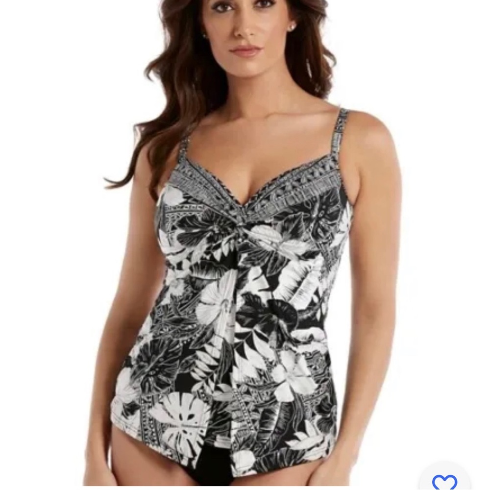 NWT MIRACLESUIT Sz16 LOVE KNOT Castaway Underwire Tankini Top
